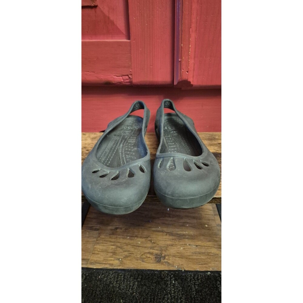 Crocs Size 7 Kadee Women's Flat Black (11215) Water Shoes Comfort Strap EUC - Picture 3 of 6